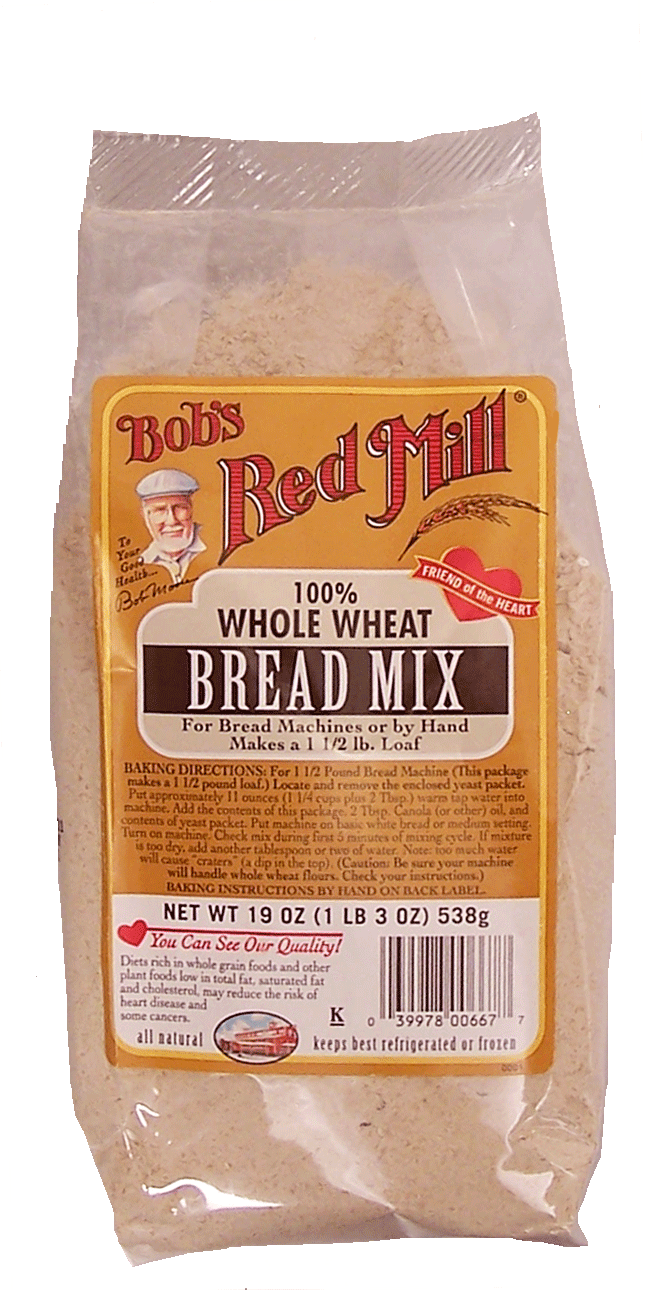 Bob's Red Mill  100% whole wheat bread mix for bread machines or by hand, all natural stone ground Full-Size Picture